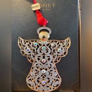 Monet Gold and Silver Angel Ornament,NIB
